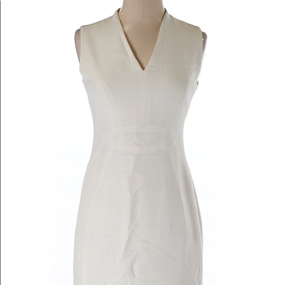 Reiss off-white v-neck tailored casual dress